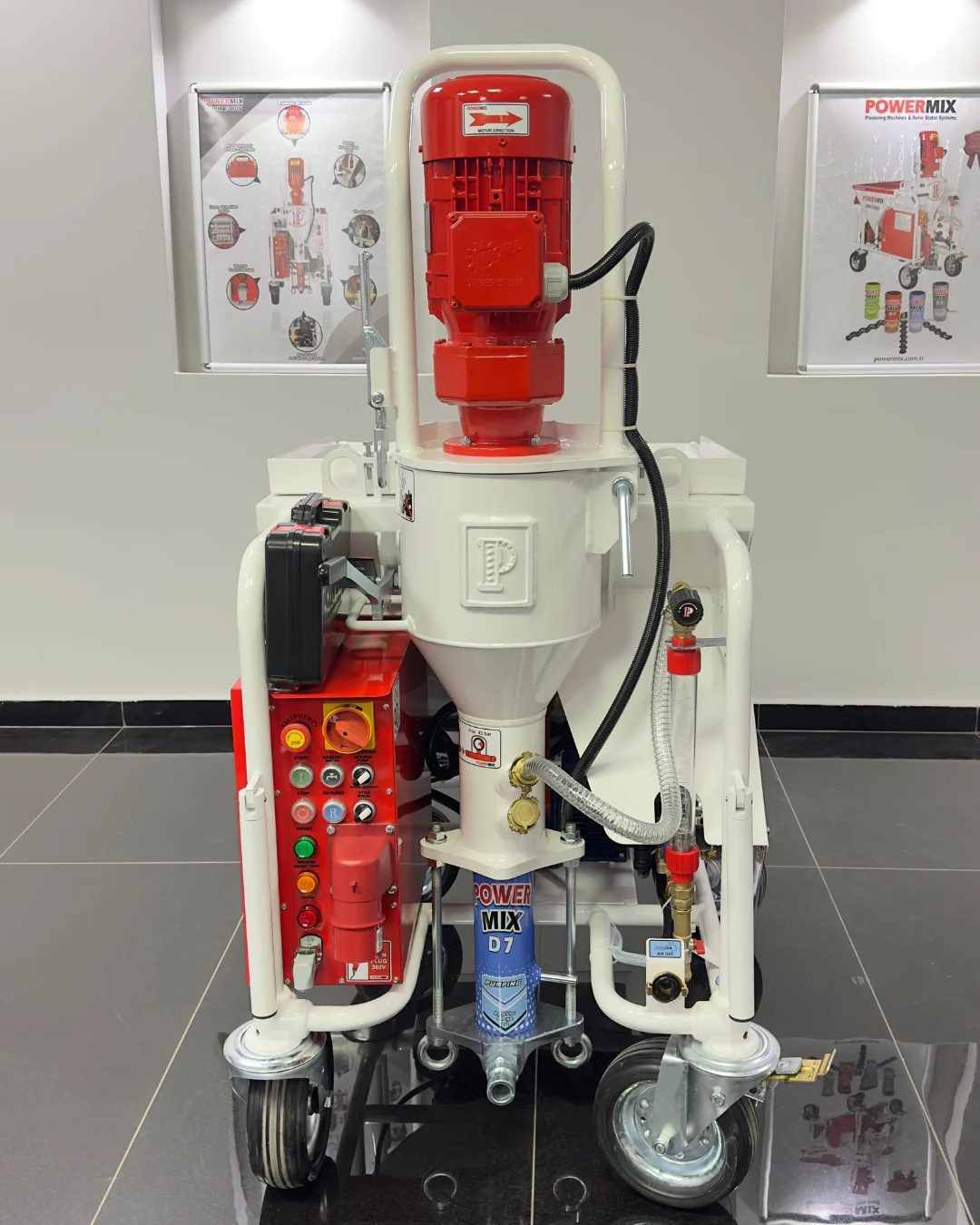Powermix Euro 380V blandarpump och behållare, detaljvy